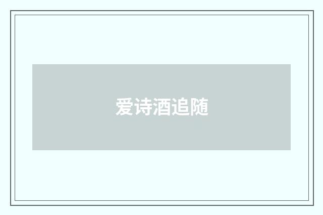 爱诗酒追随