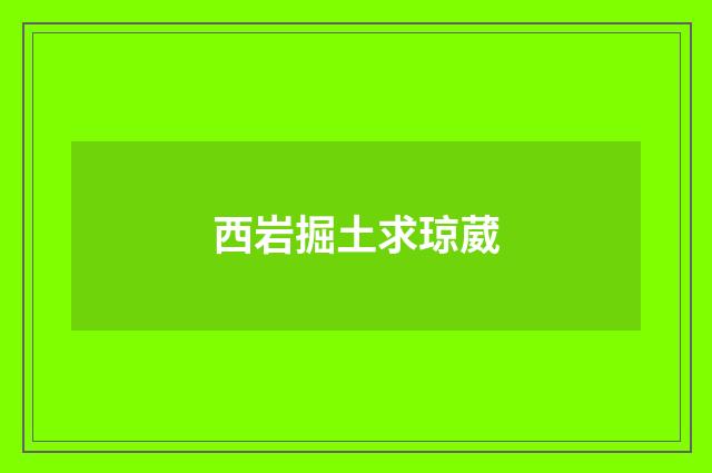 西岩掘土求琼葳