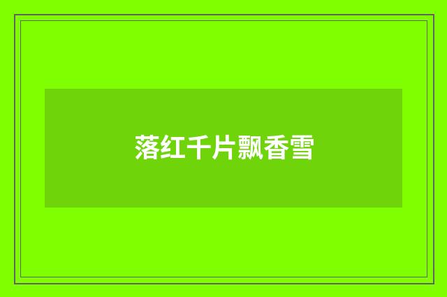 落红千片飘香雪