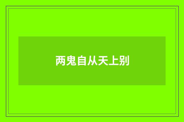 两鬼自从天上别