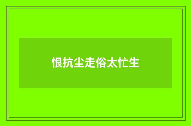 恨抗尘走俗太忙生