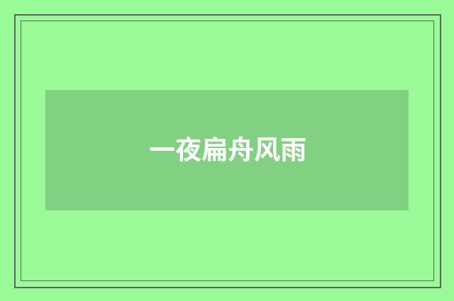 一夜扁舟风雨