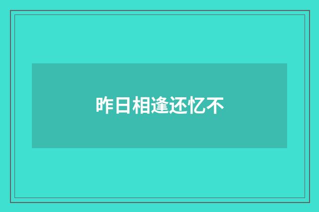昨日相逢还忆不