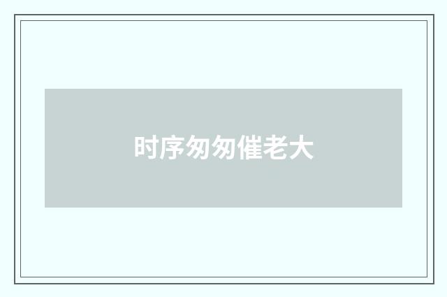 时序匆匆催老大
