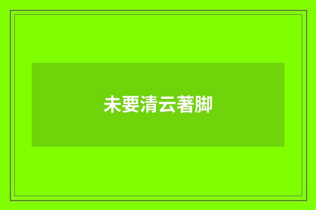 未要清云著脚