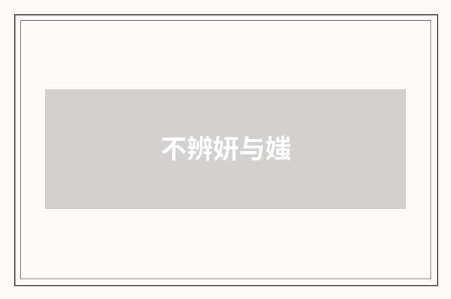 不辨妍与媸