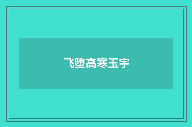 飞堕高寒玉宇
