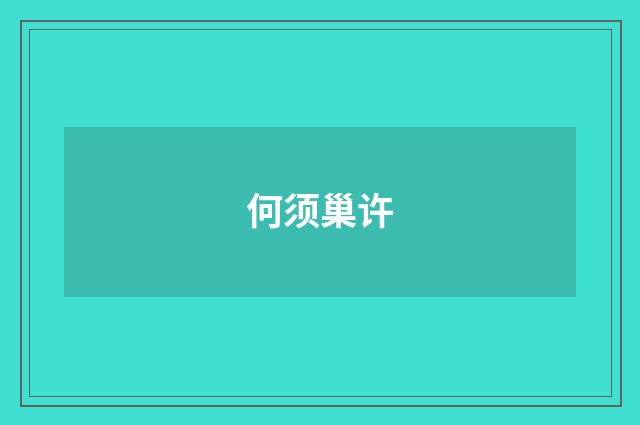 何须巢许