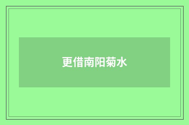 更借南阳菊水