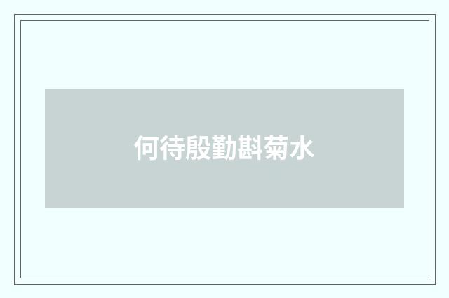 何待殷勤斟菊水