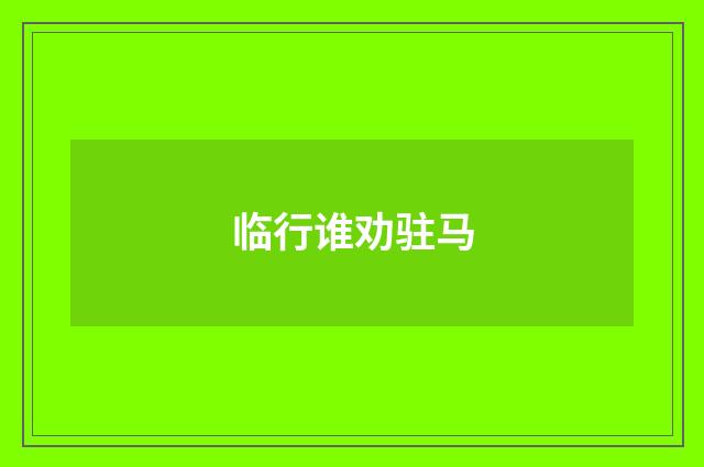 临行谁劝驻马