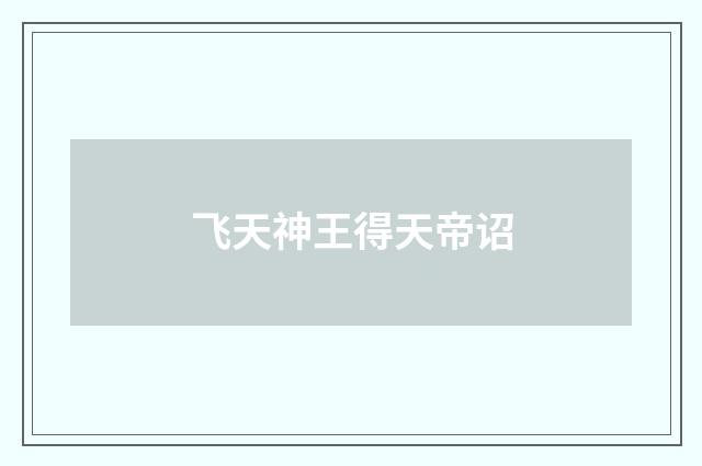 飞天神王得天帝诏