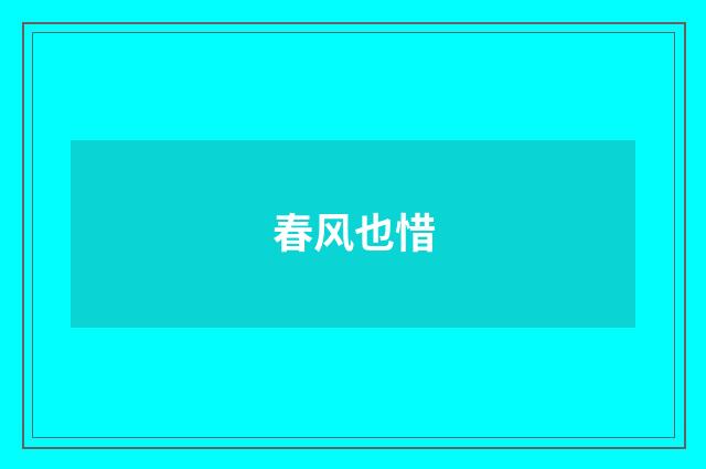 春风也惜