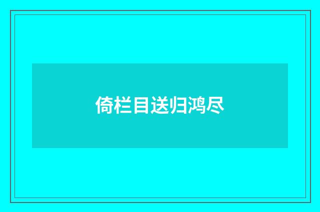 倚栏目送归鸿尽