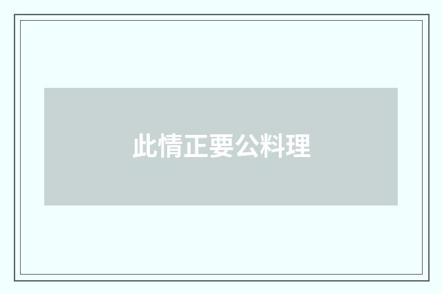 此情正要公料理