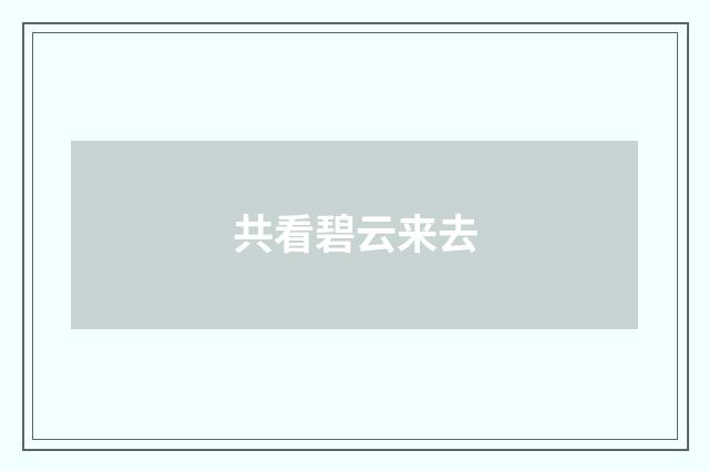共看碧云来去