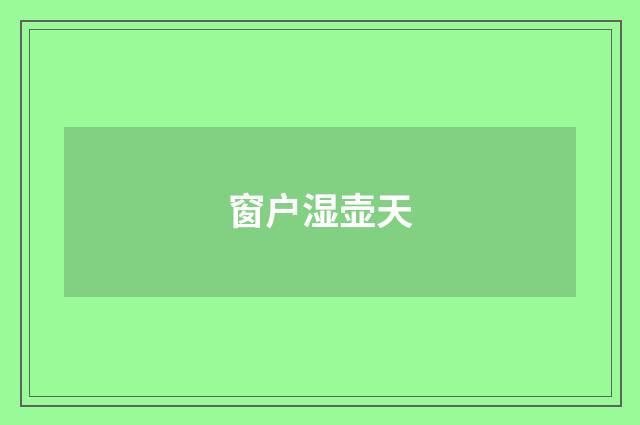 窗户湿壶天