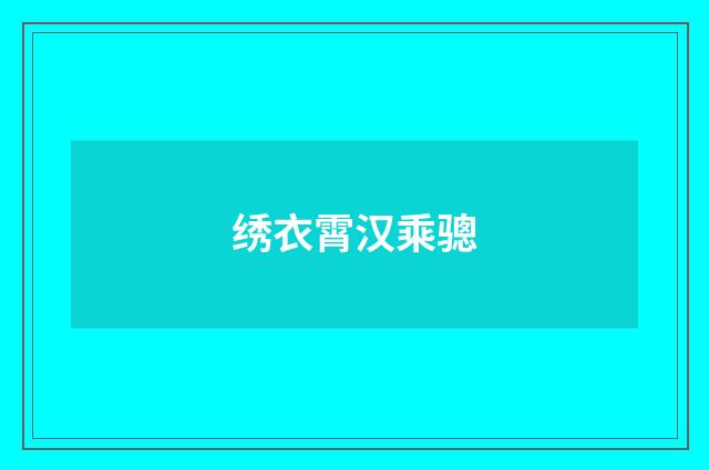 绣衣霄汉乘骢