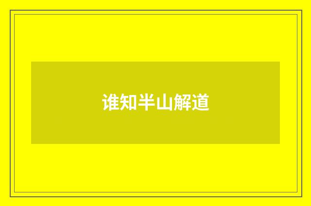 谁知半山解道