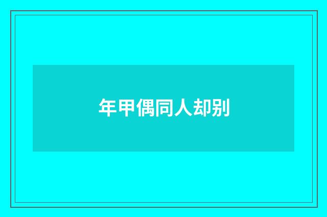 年甲偶同人却别