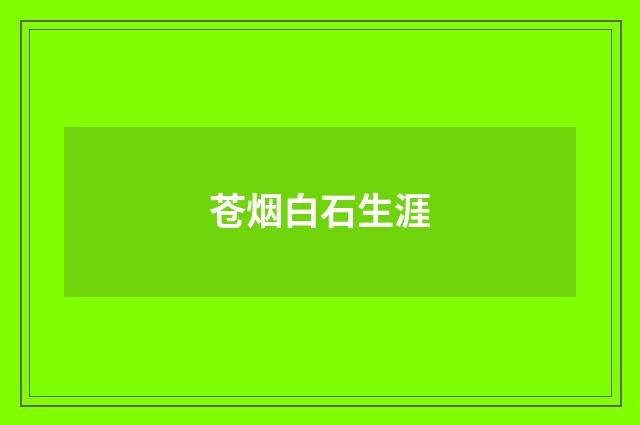 苍烟白石生涯
