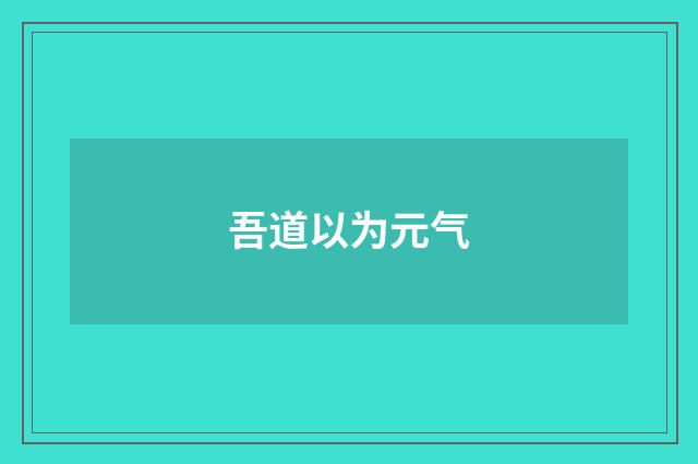 吾道以为元气