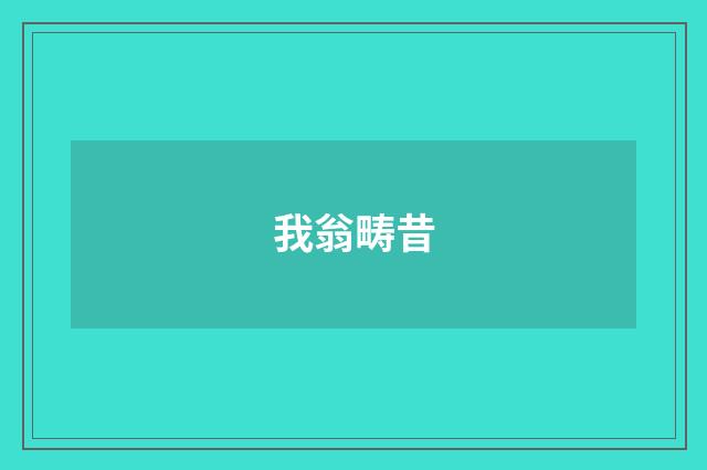 我翁畴昔