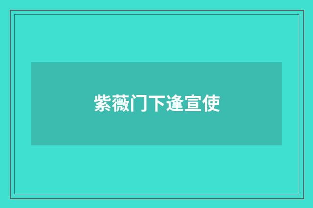 紫薇门下逢宣使