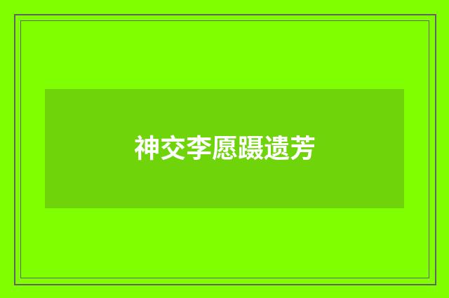 神交李愿蹑遗芳