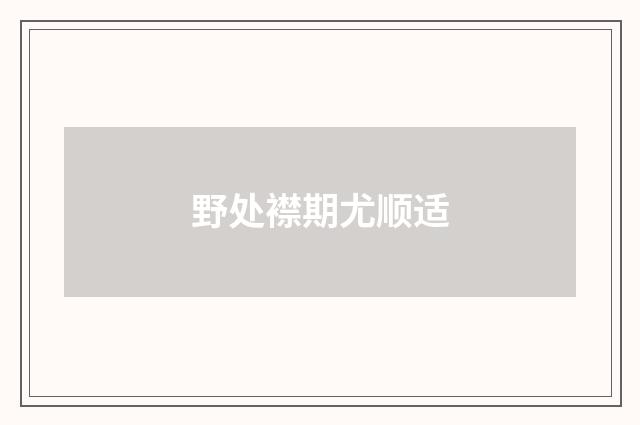野处襟期尤顺适