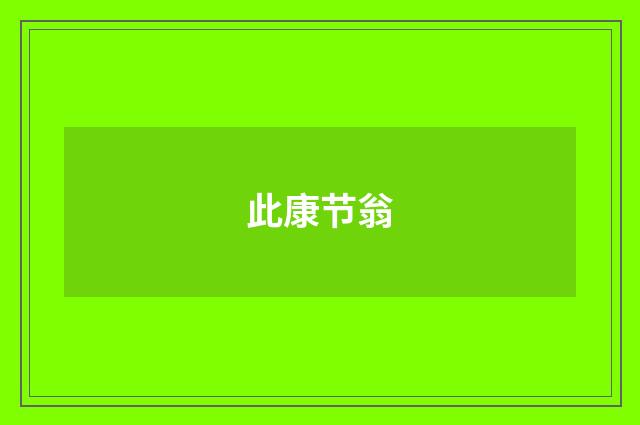 此康节翁