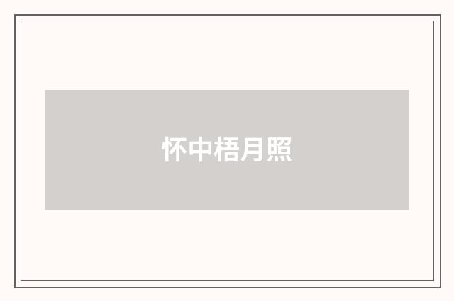 怀中梧月照