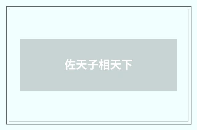 佐天子相天下