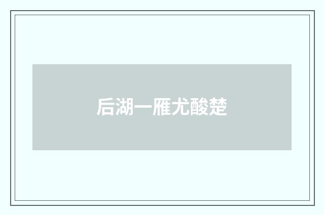 后湖一雁尤酸楚