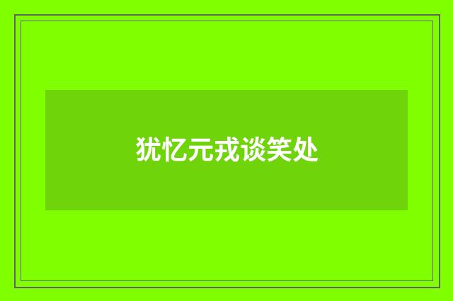 犹忆元戎谈笑处