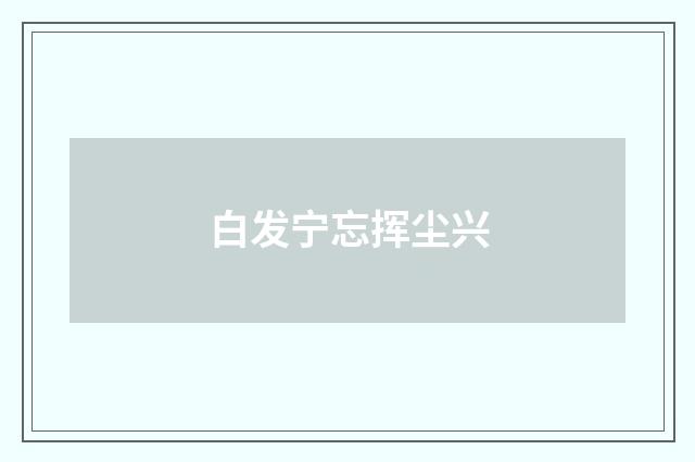 白发宁忘挥尘兴