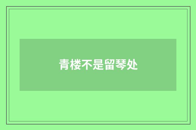 青楼不是留琴处