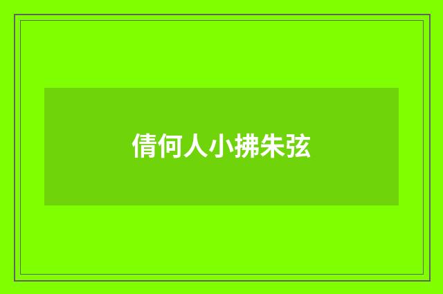 倩何人小拂朱弦