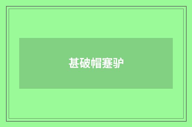 甚破帽蹇驴