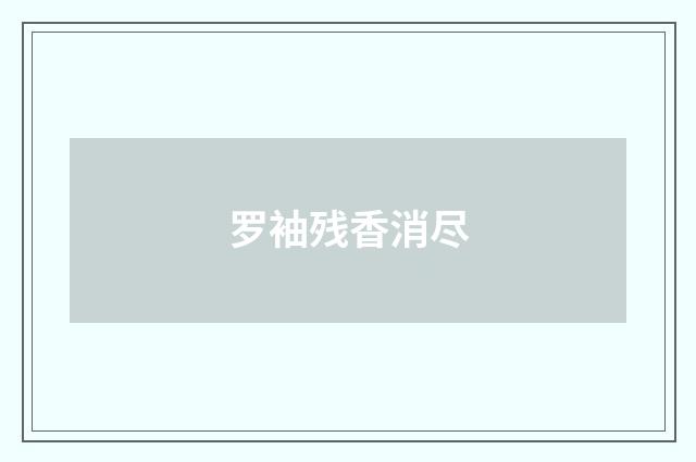 罗袖残香消尽