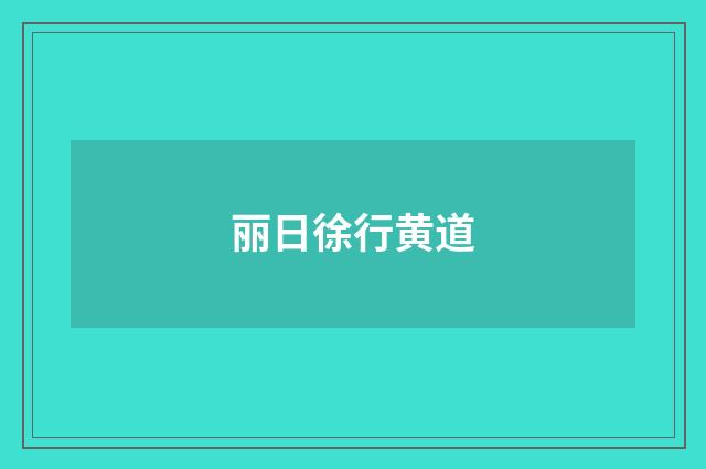 丽日徐行黄道