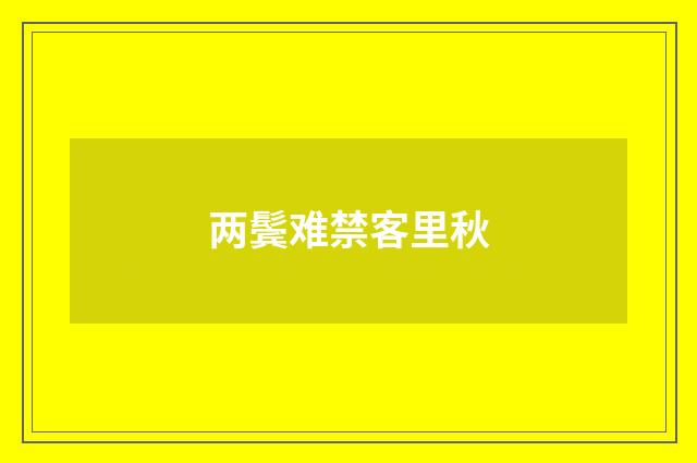 两鬓难禁客里秋