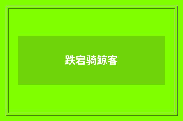 跌宕骑鲸客