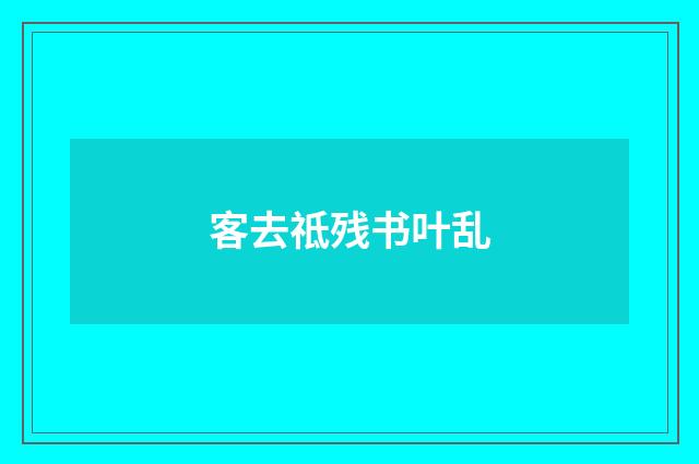 客去祗残书叶乱