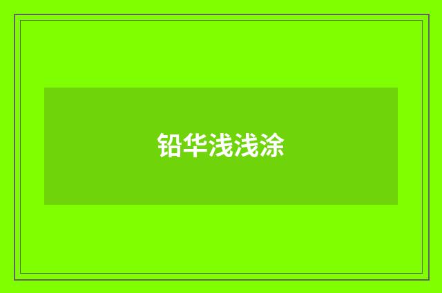 铅华浅浅涂