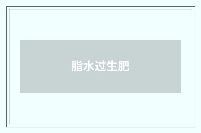 脂水过生肥