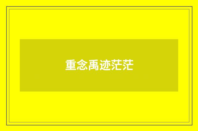 重念禹迹茫茫
