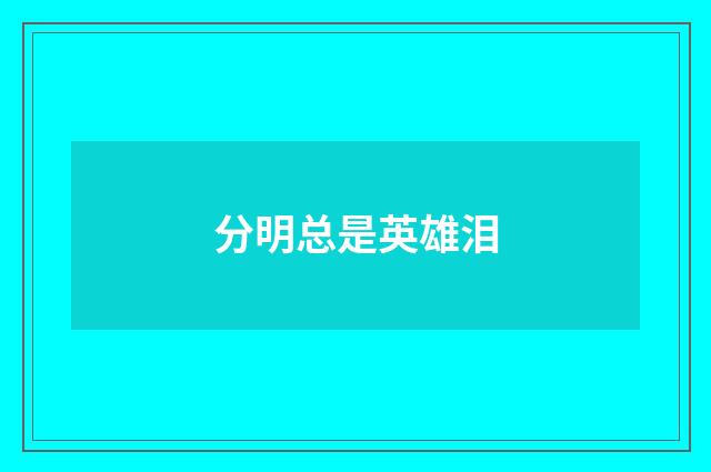 分明总是英雄泪