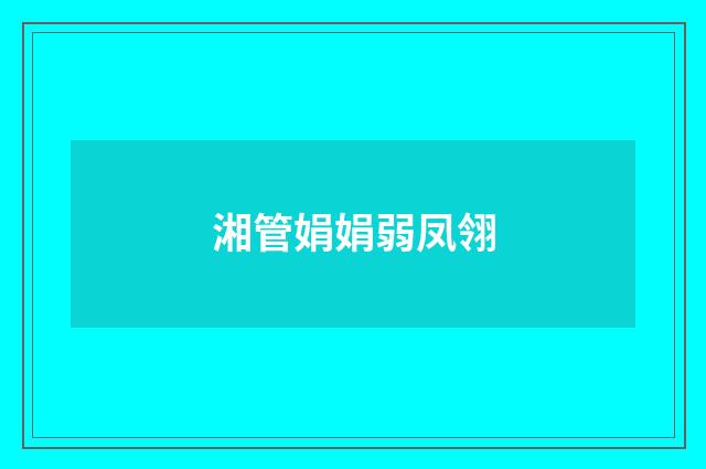 湘管娟娟弱凤翎