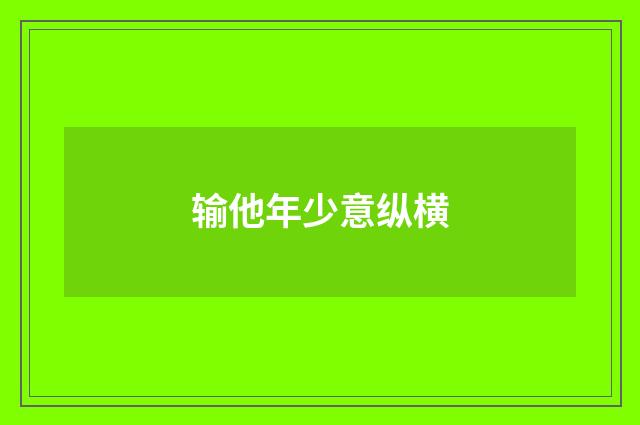 输他年少意纵横